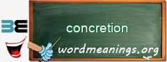 WordMeaning blackboard for concretion